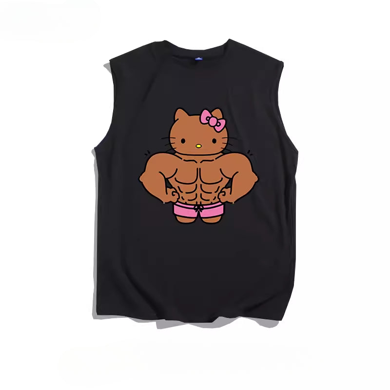 Kitty Strong Gym Sleeveless T-Shirt KI570