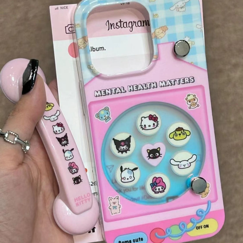 Cartoon Retro Phone Pink Phone Cases KI491