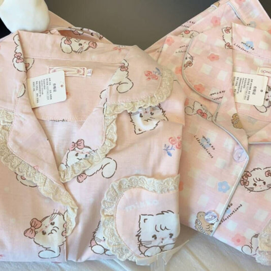Pink Miko Kitty Pajamas Suit KI478