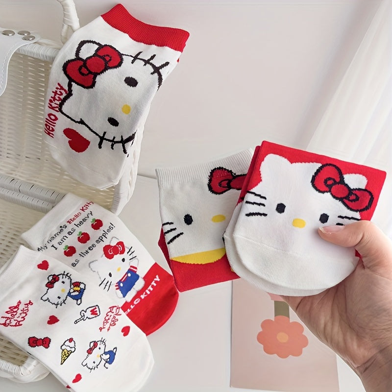 5 Pairs Kawaii Kitty Socks