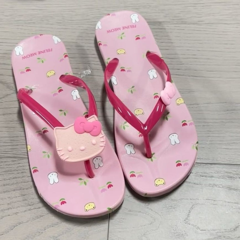 Chaussons d'été roses Sweet Kitty KI492