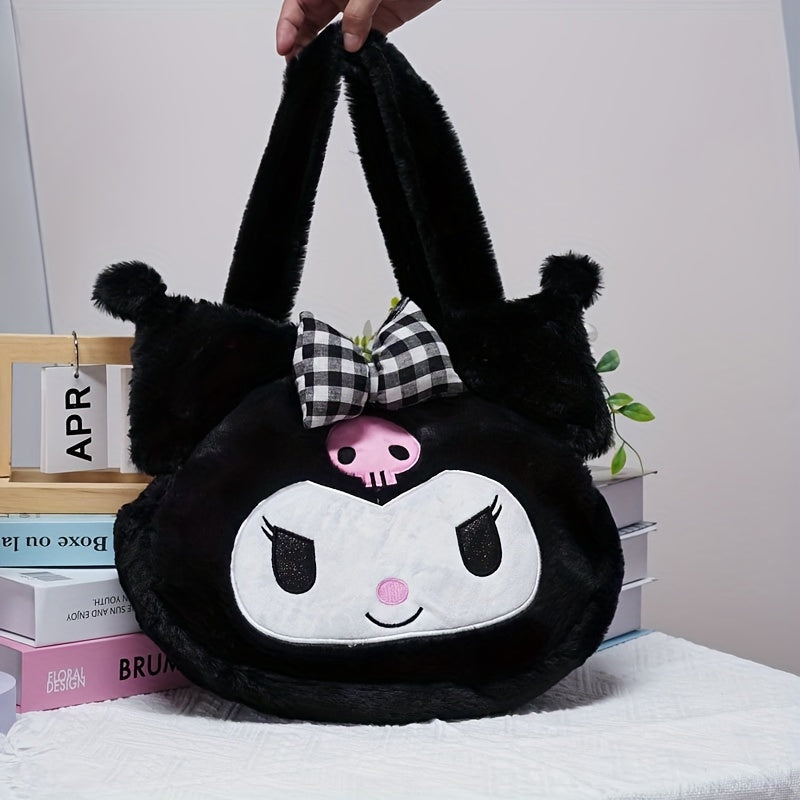 Kawaii Cinna Furry Shoulder Bag with Bow