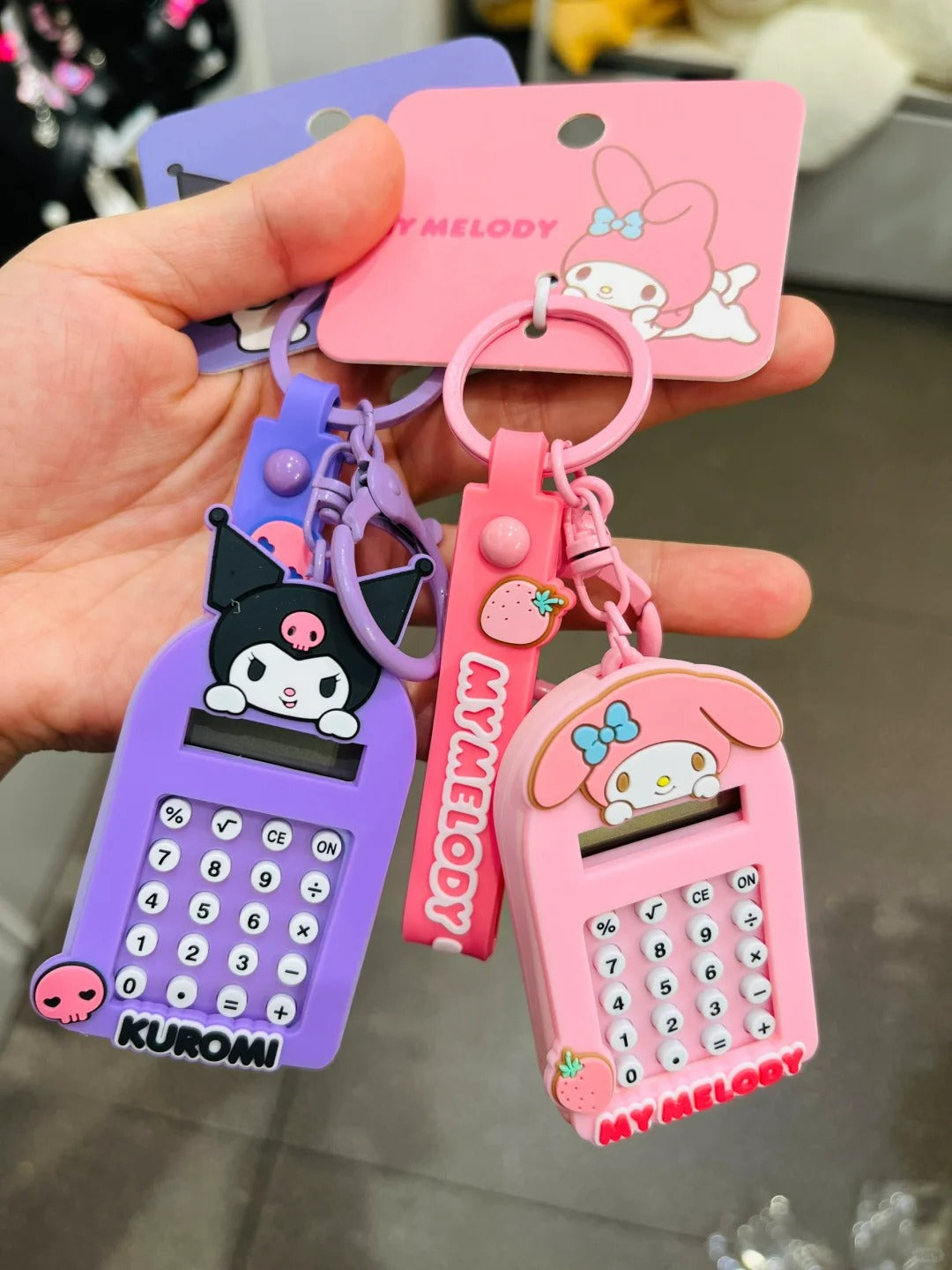 Porte-clés calculatrice Kawaii