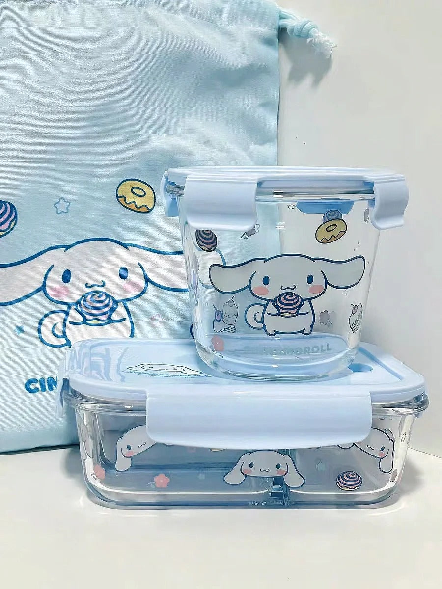 Süße Lunchbox aus transparentem Glas