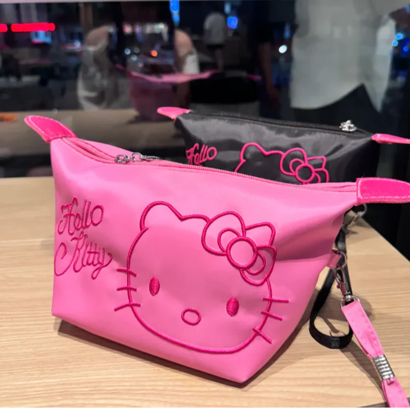 Kitty Embroidery Cosmetic Bag Large-capacity