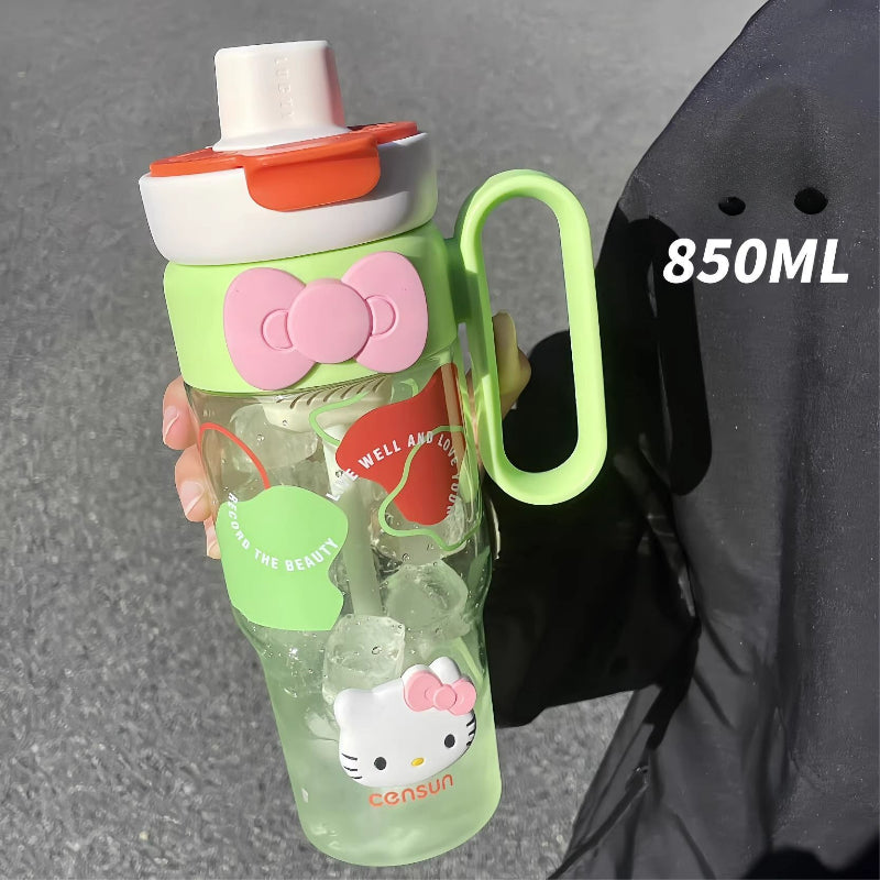 Süße Cartoon Kitty Strohhalm Tasse Flasche 850ML KI685