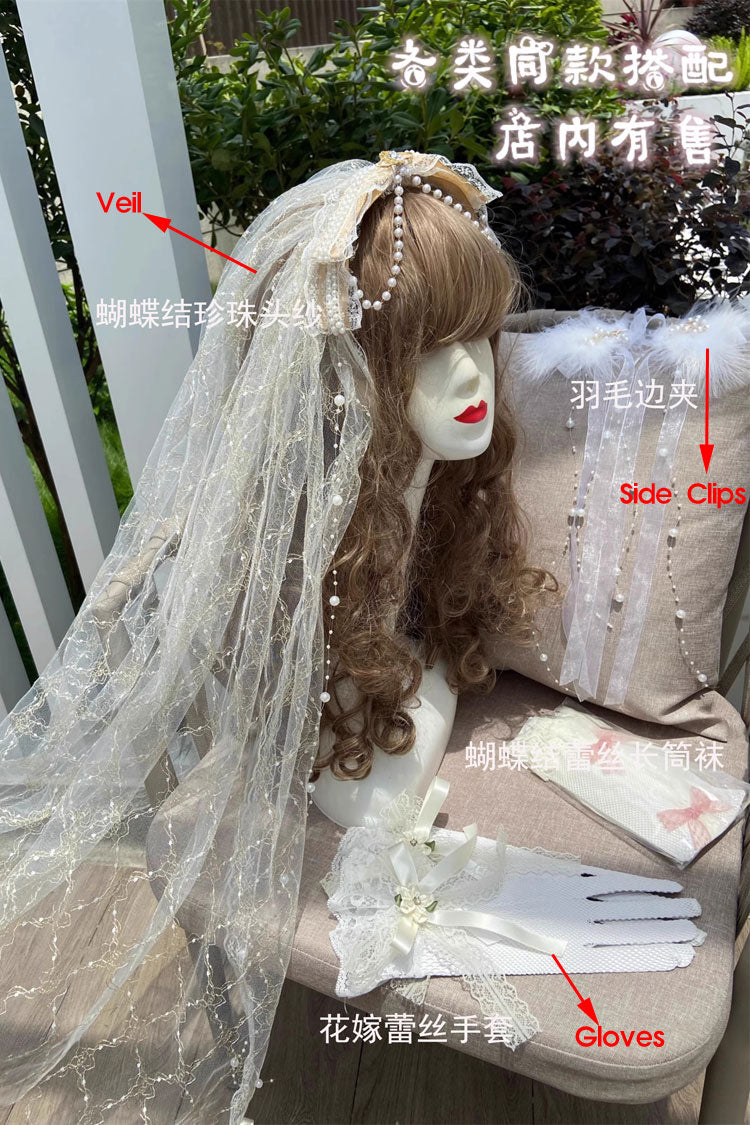 Sweet Lolita Dress with Ballet Twins Ruffle Bowknot, Short Front Long Back in 2 Colors