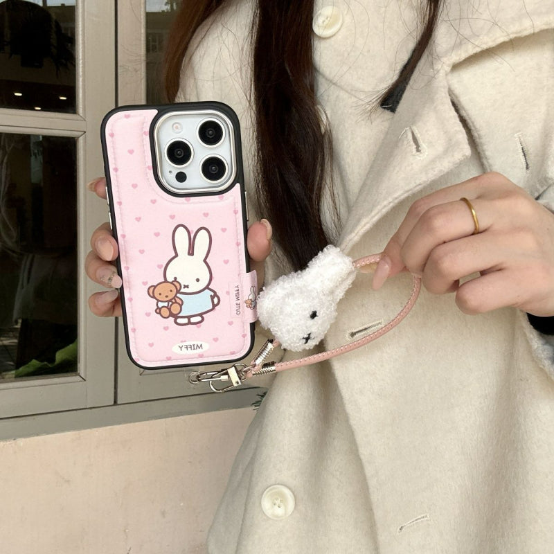 Heart Pink Love Rabbit Lanyard Phone Case KI746