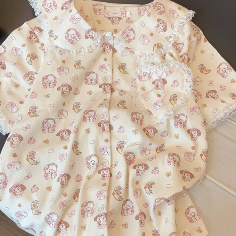 Miko Lace Kitty Pajamas KI472