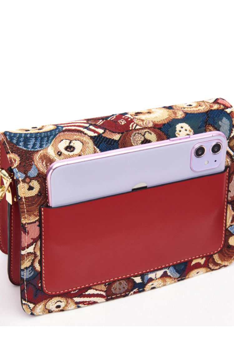 Sweet Lolita Crossbody Bag with Bear Print in 3 Colors