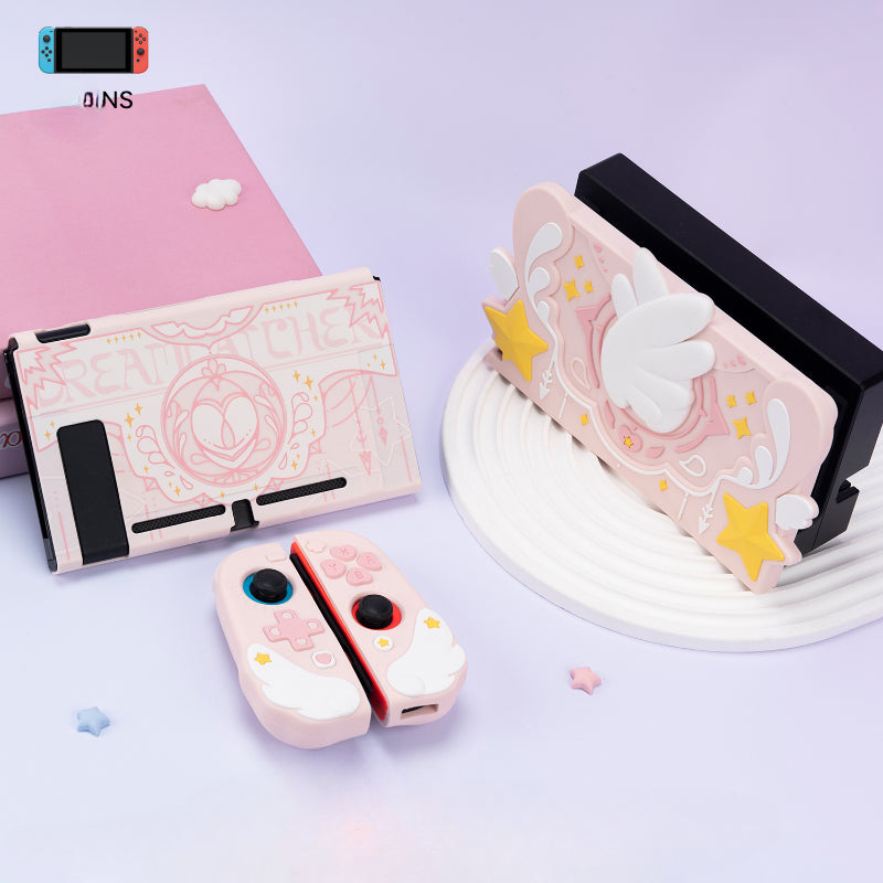 Pink Star Wings Switch Base Protective Case KI645