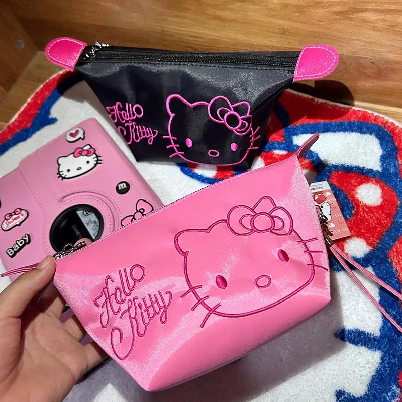 Kitty Embroidery Cosmetic Bag Large-capacity