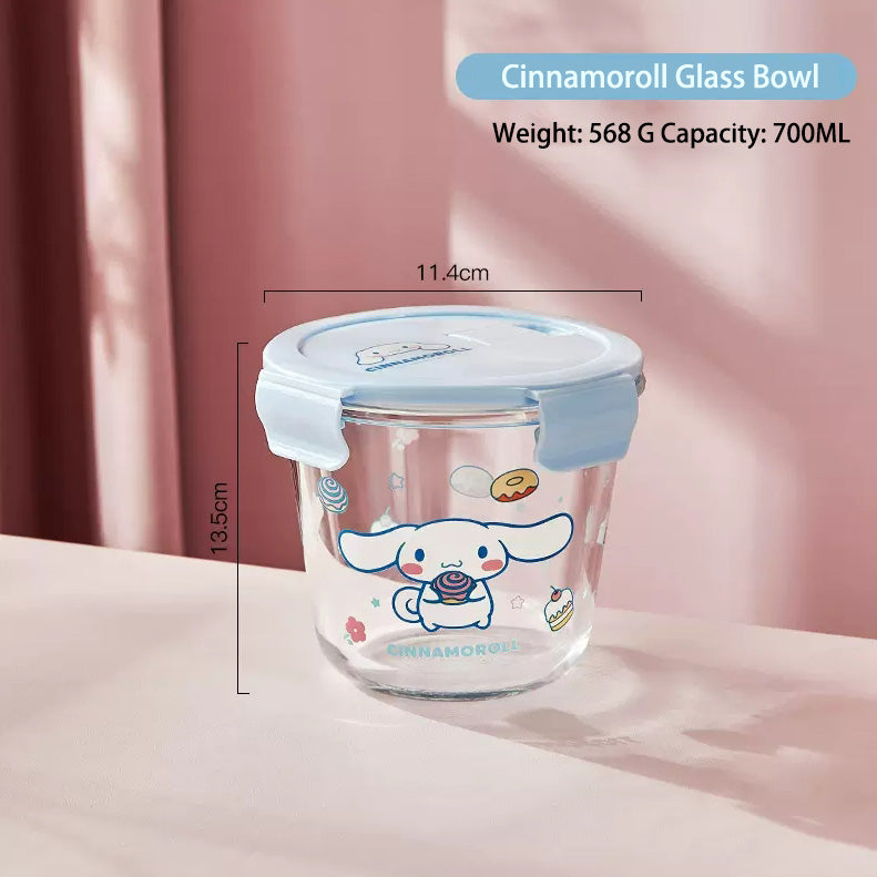 Süße Lunchbox aus transparentem Glas