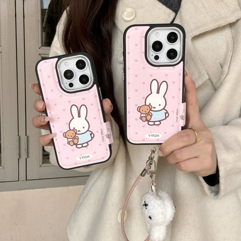 Heart Pink Love Rabbit Lanyard Phone Case KI746