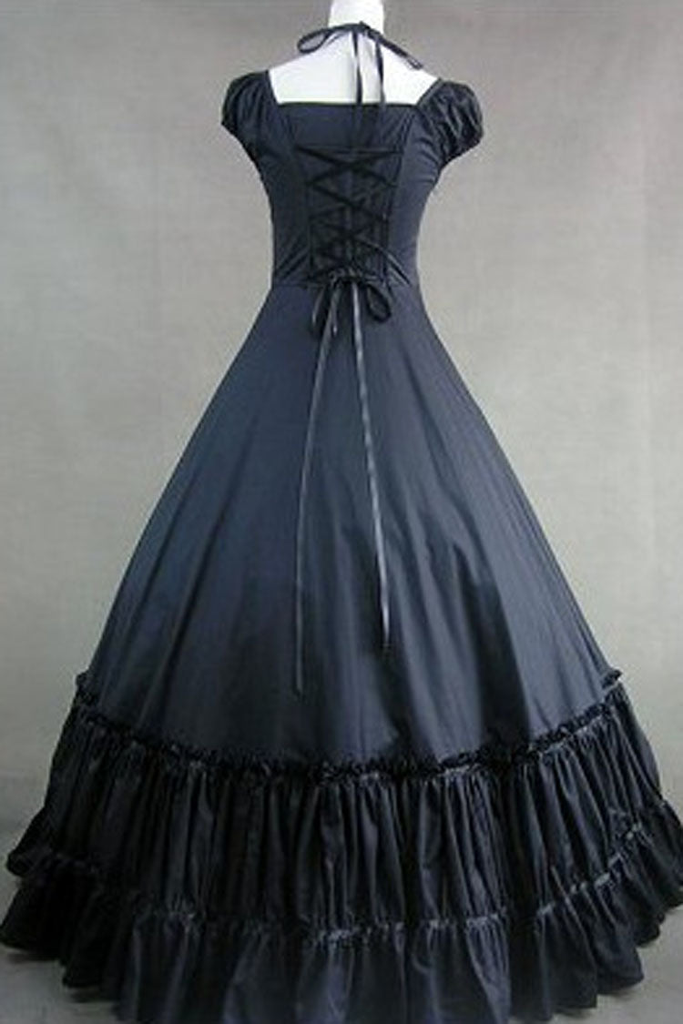 Victorian Gothic Lolita Strap Dress with Bowknot Cardigan and Multi-Layer Pleats