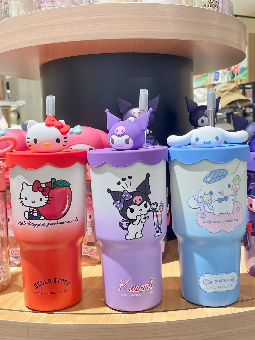 Cute Straw Stainless Steel Water bottle 580ml
