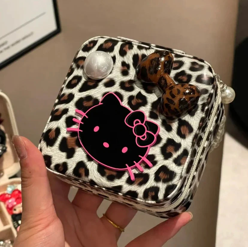 Kitty Leopard Print Jewelry Organizer