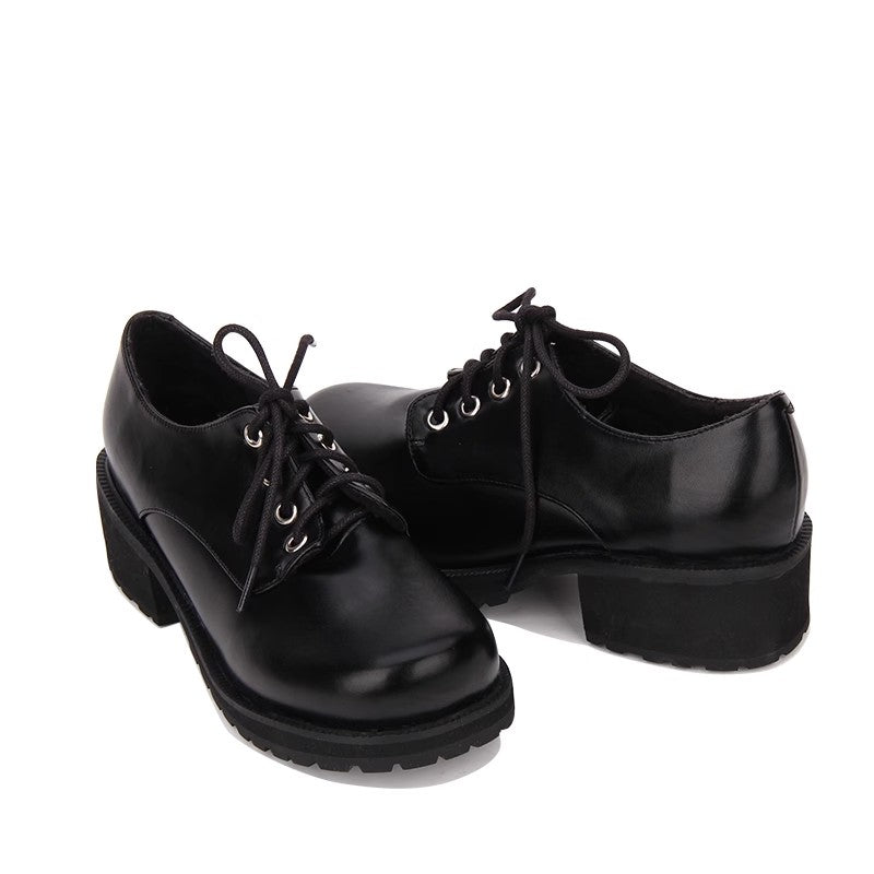 Punk Platform Boots with Round Toe and Military Style