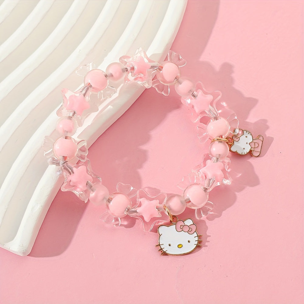 Pink Chic Anime Kitty Bracelet