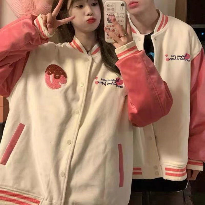Pink Embroidery Kitty Ice Cream Jacket KI660