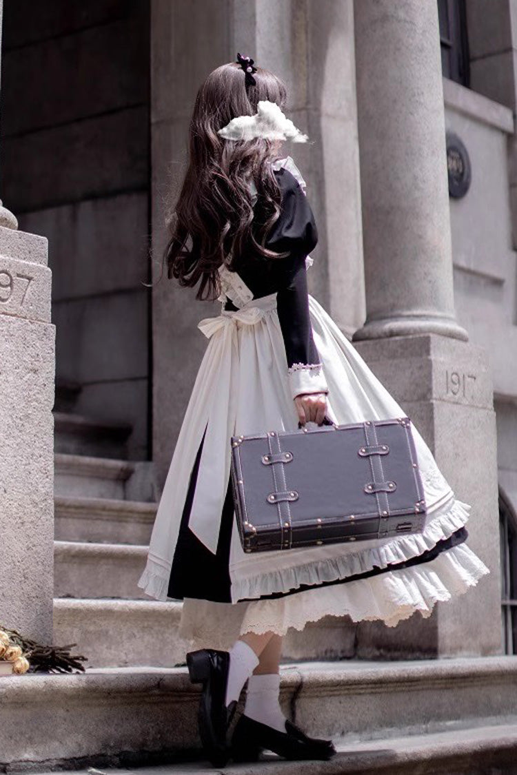 Doll Collar Long Sleeve Ruffle Bow Classic Dress - Angelina
