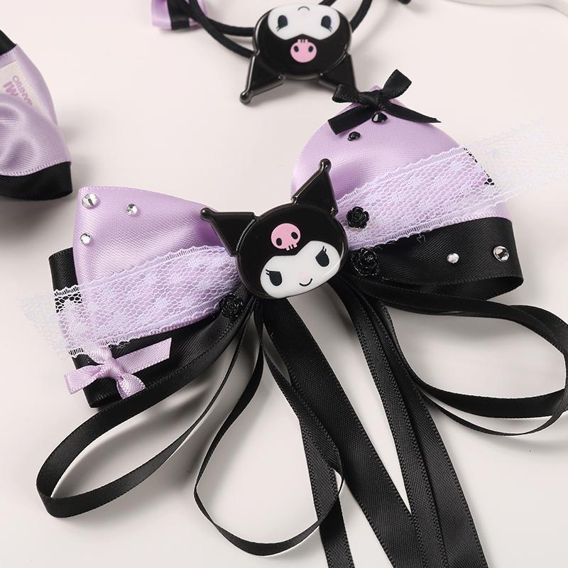 Accessoires pour cheveux violets et noirs en forme de diable kawaii ON1403