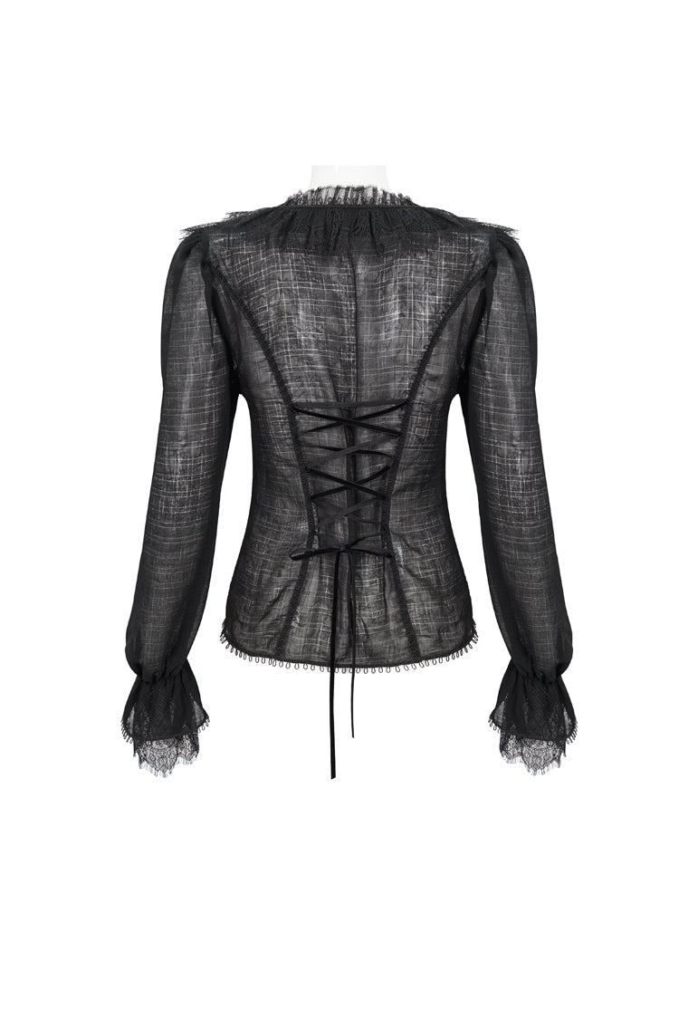Plaid Layered Lace Gothic Shirt