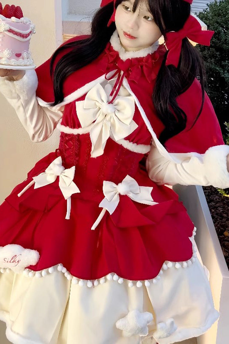 Charming Layered Bow Autumn Winter Princess JSK - Sweet Lolita 3 Shades