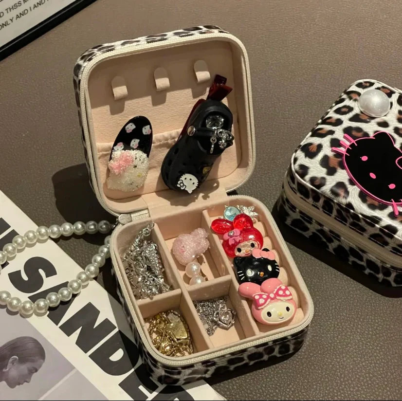 Kitty Leopard Print Jewelry Organizer