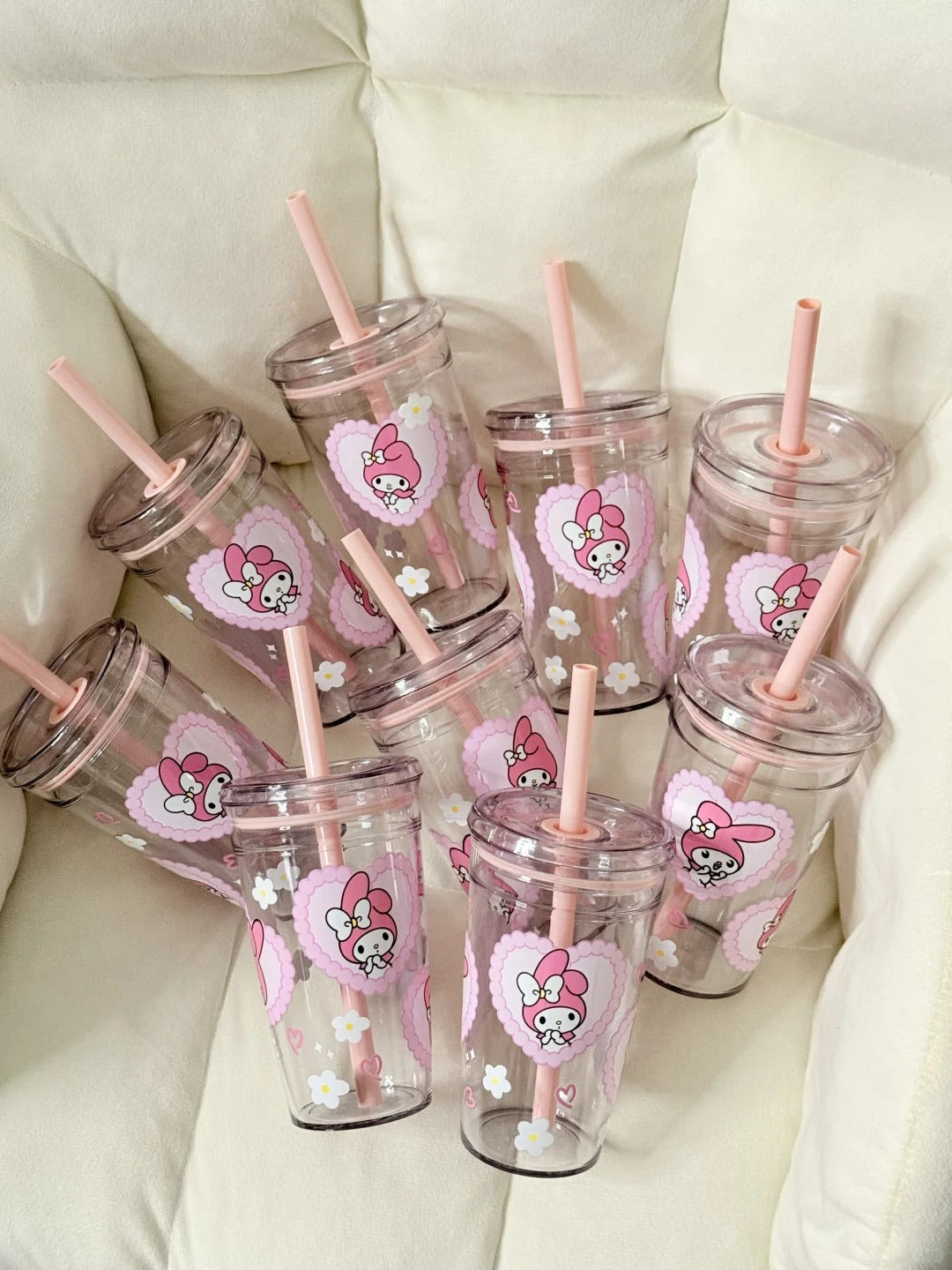 Melo Straw Cup Water Bottle 450ml