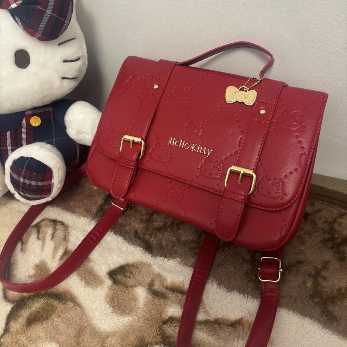 Red Kitty Cambridge Portable Backpack