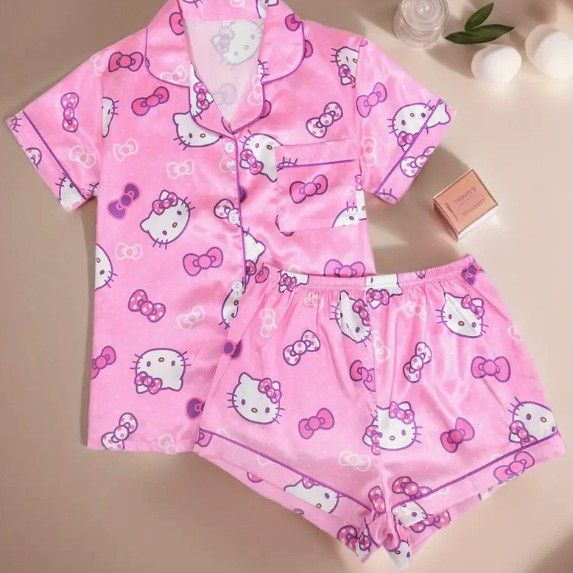 Kawaii Kitty Summer Pajamas Set