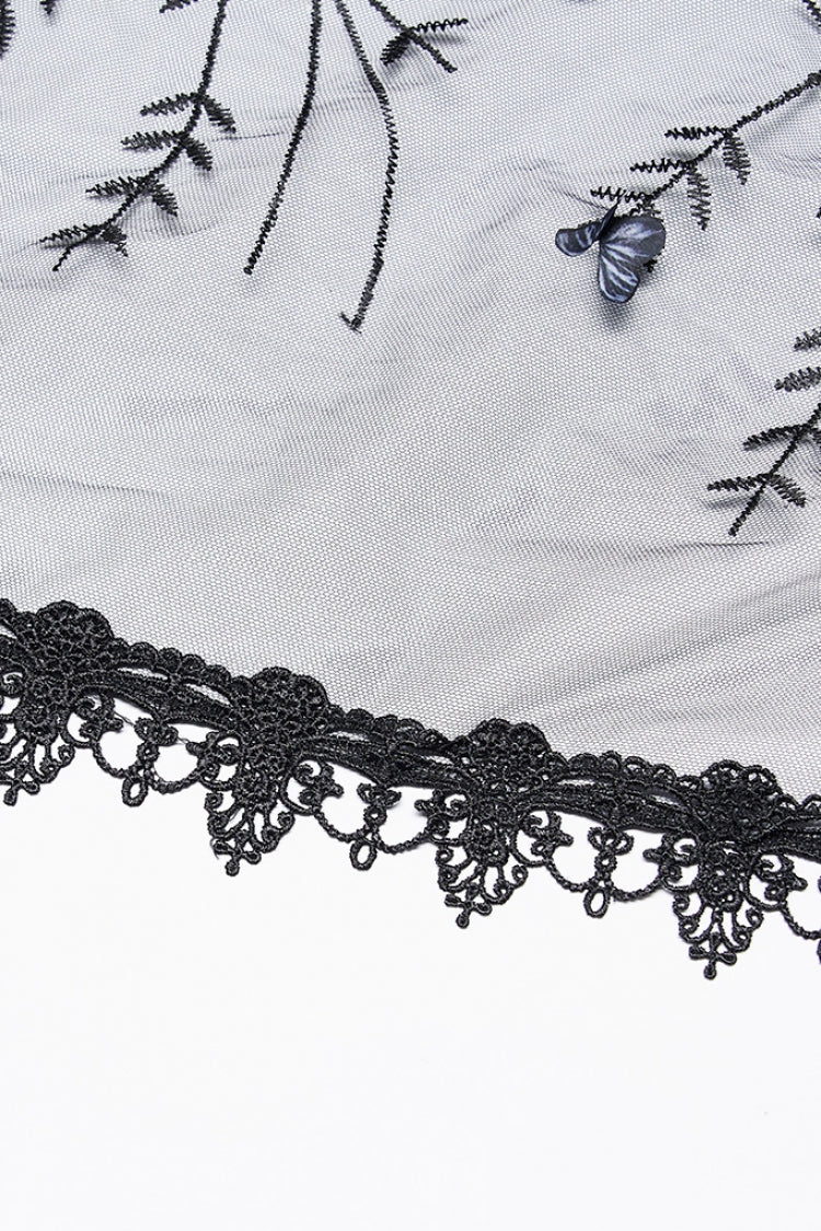 Gothic Floral Butterfly Lace Headpiece