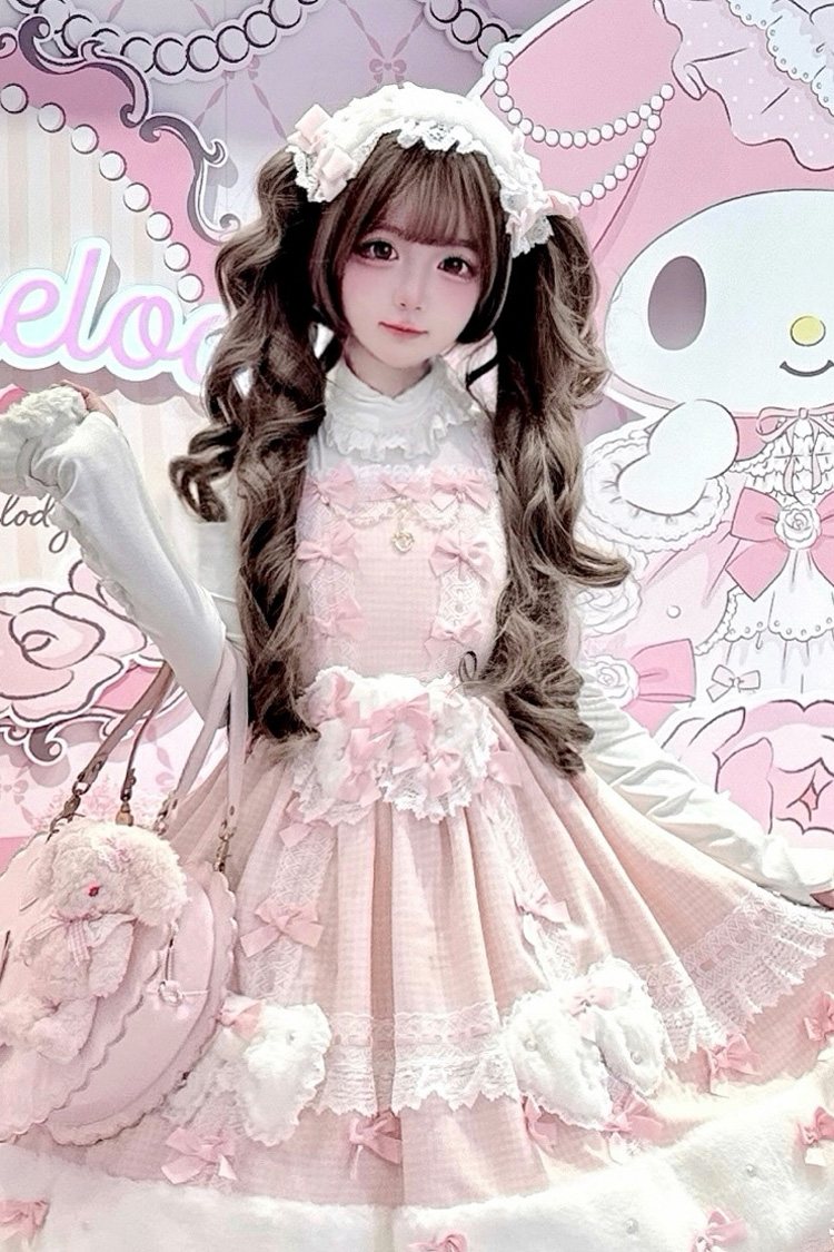 Sweet Lolita Wig Set with Ash Brown Roman Curls and Twin Pigtails