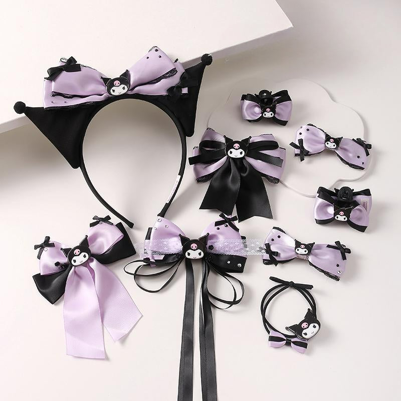Accessoires pour cheveux violets et noirs en forme de diable kawaii ON1403