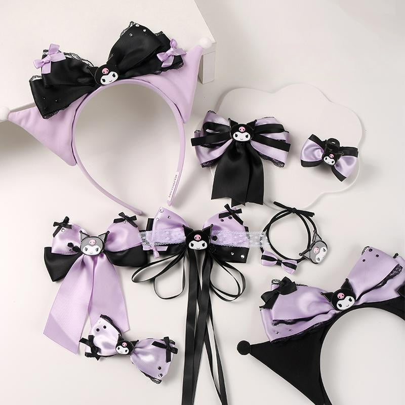 Accessoires pour cheveux violets et noirs en forme de diable kawaii ON1403