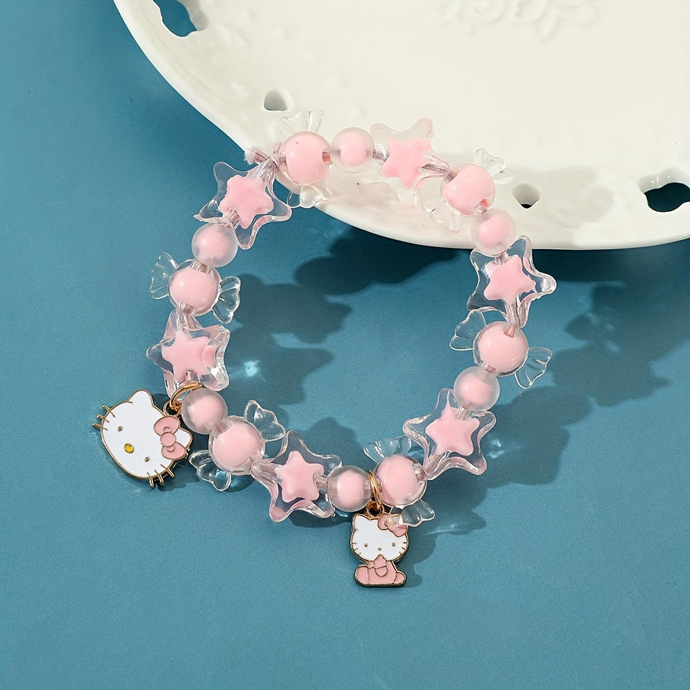 Pink Chic Anime Kitty Bracelet