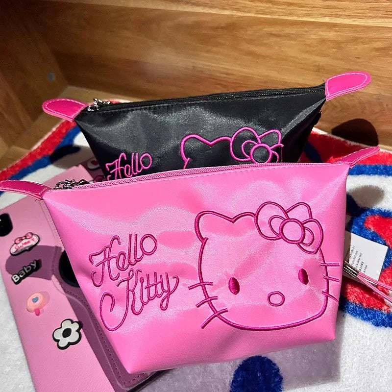 Kitty Embroidery Cosmetic Bag Large-capacity
