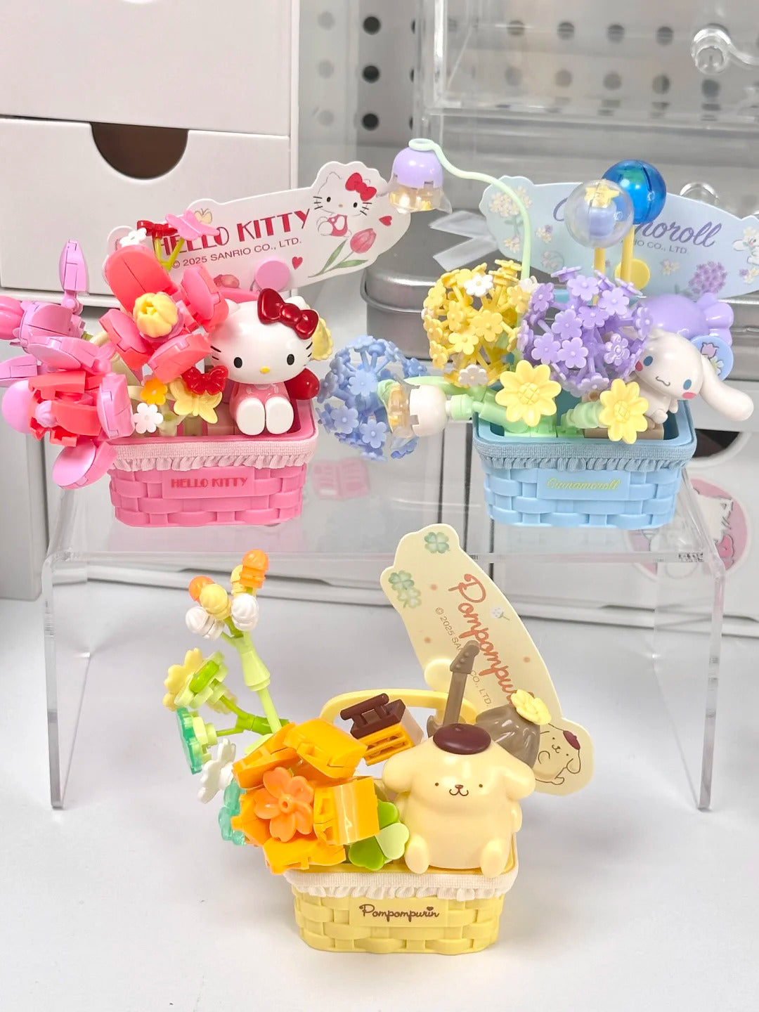 Flower basket building blocks blind box