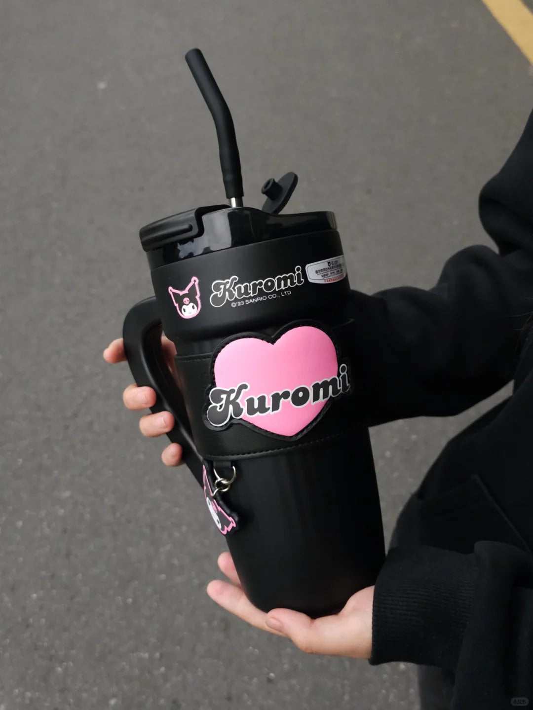 Bouteille en acier inoxydable Kawaii Kitty Heart