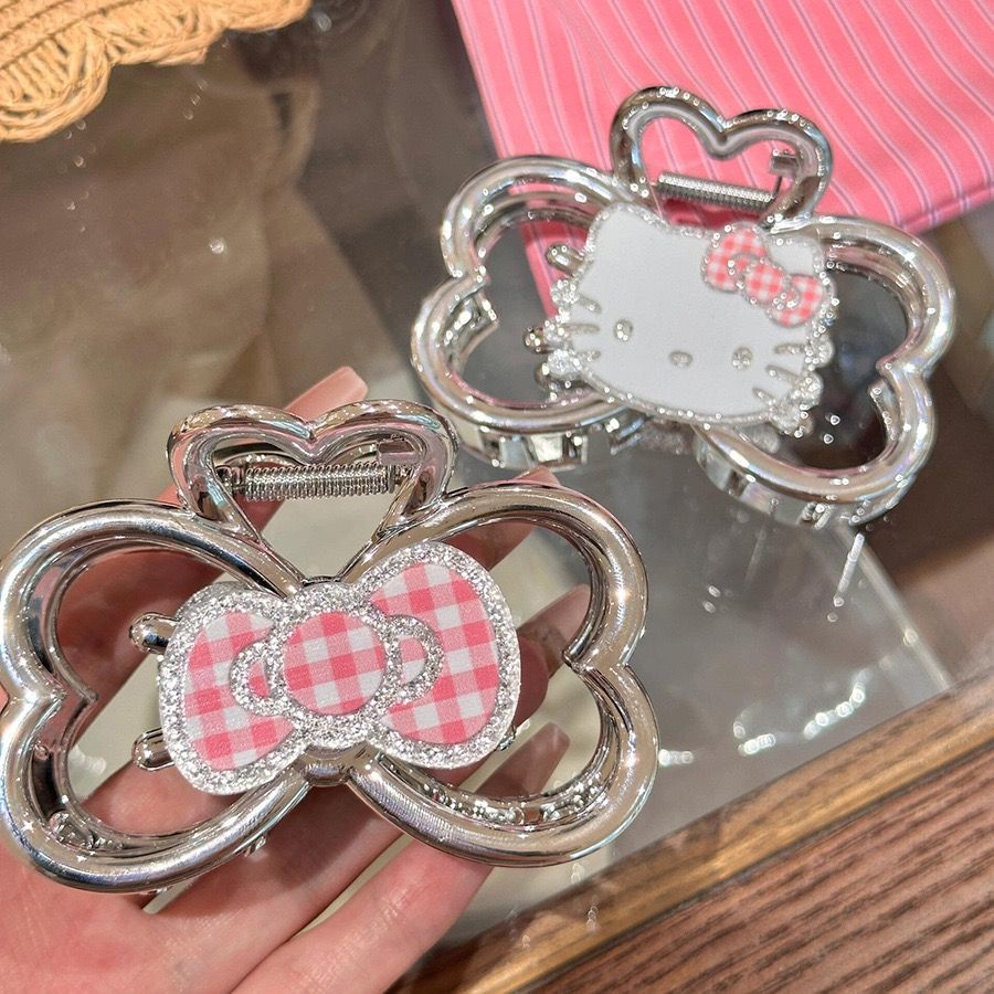 Cute Sweet Silver Kitty Grab Clip