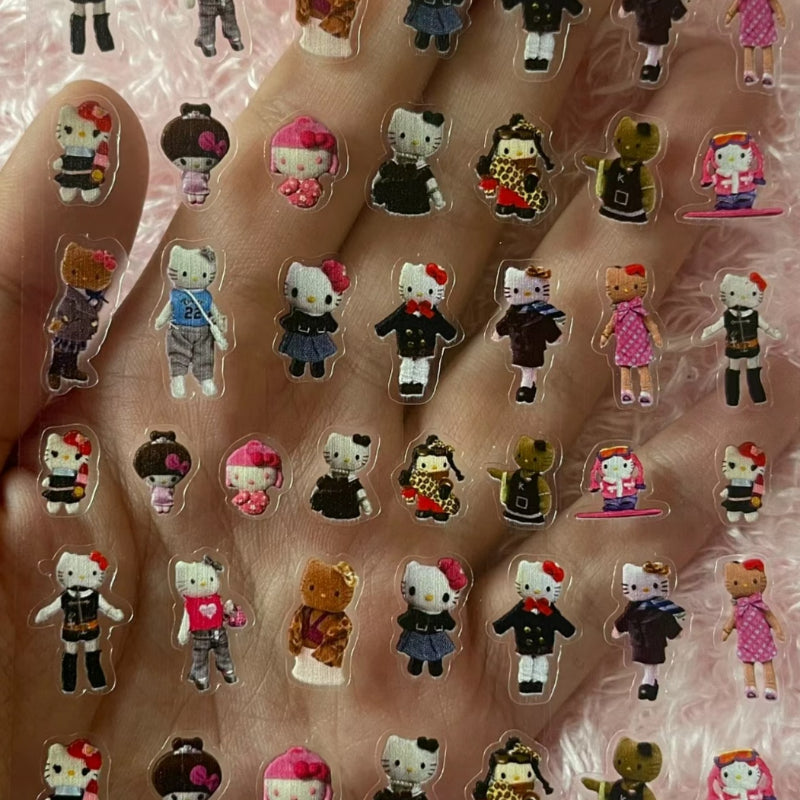 Long Leg Kitty Bunny Nail Stickers - Lovesickdoe