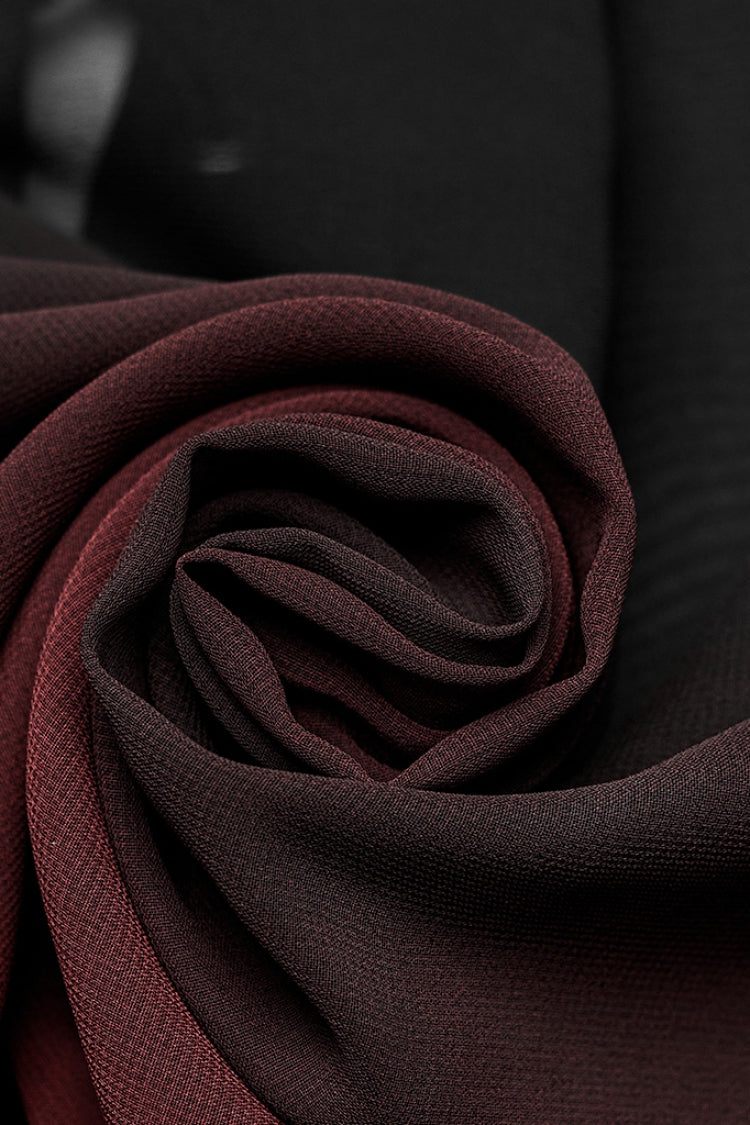 Crimson Noir Sheer Gradient Long-Sleeve Men's Gothic Blouse