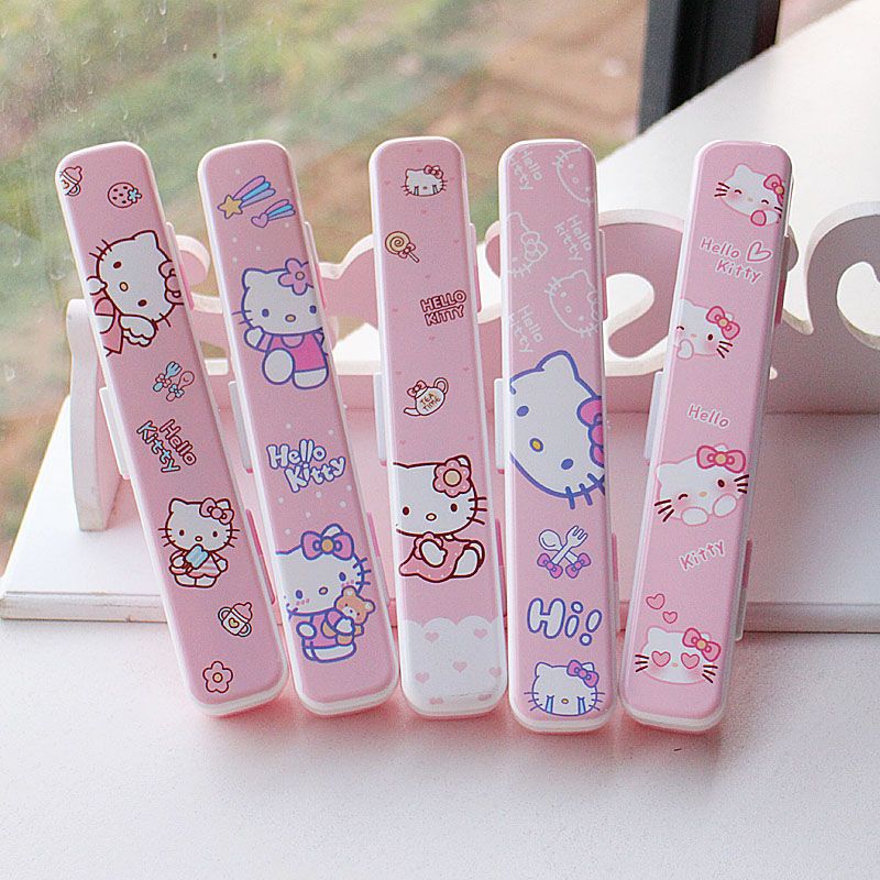 Kawaii Pink Kitty Chopsticks Fork Spoon Set KI732