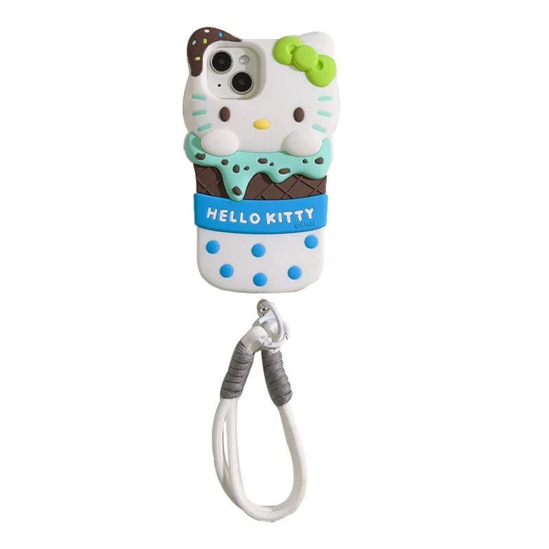 Kitty Ice Cream Phone Case with Phone Charm