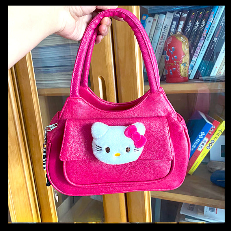 Pink Leather Kitty Handbag KI511