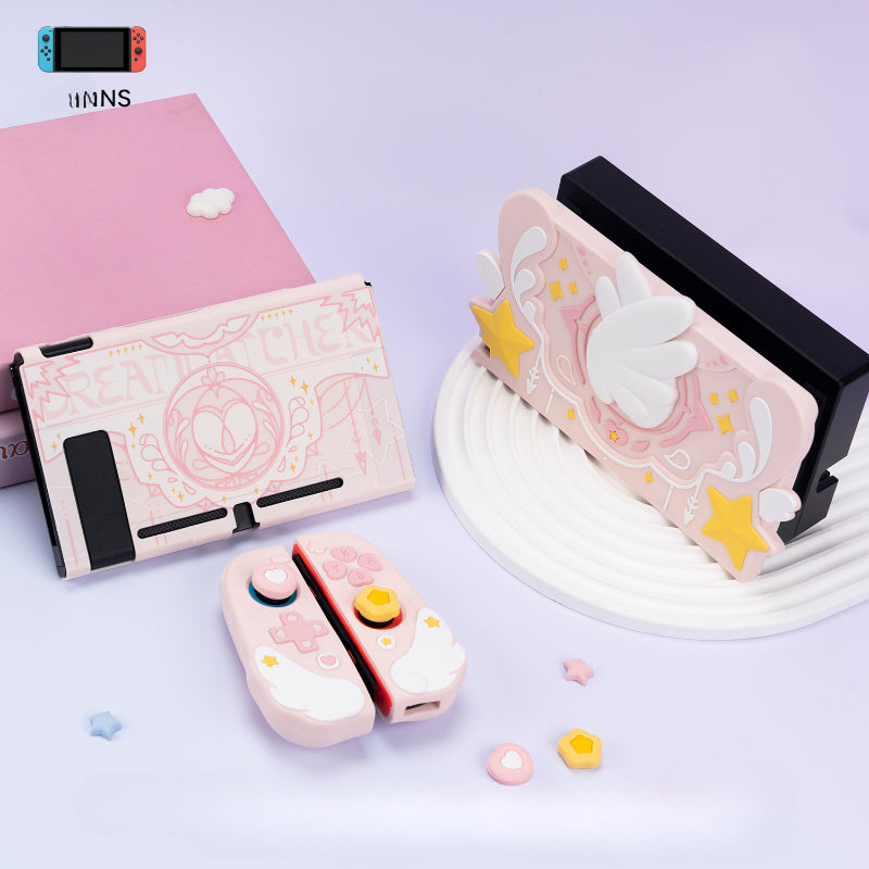 Pink Star Wings Switch Base Protective Case KI645