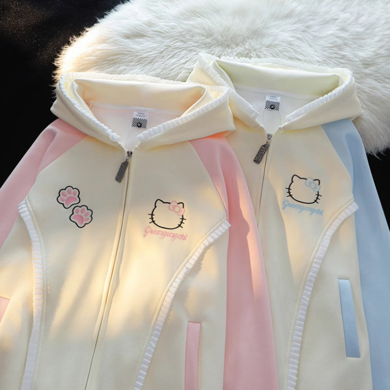 Süßer Kapuzenpullover mit Katzenschleife KI590