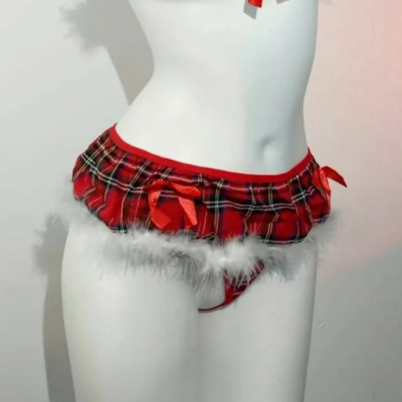 Christmas Kitty Bra Panties Set KI343