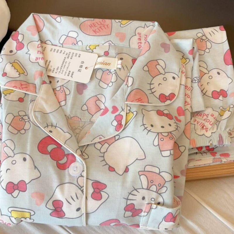 Blauer Cake Kitty-Schlafanzug KI477